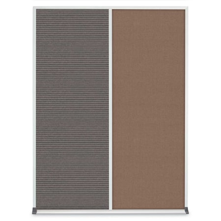 United Visual Products Double Door Radius Corkboard, 48"X36", B UV8003-BRONZE-BUFF